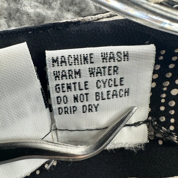 Alfred Dunner Womens Top 16 Petite Black Striped Short Sleeve Button Front Shirt - Picture 5 of 8